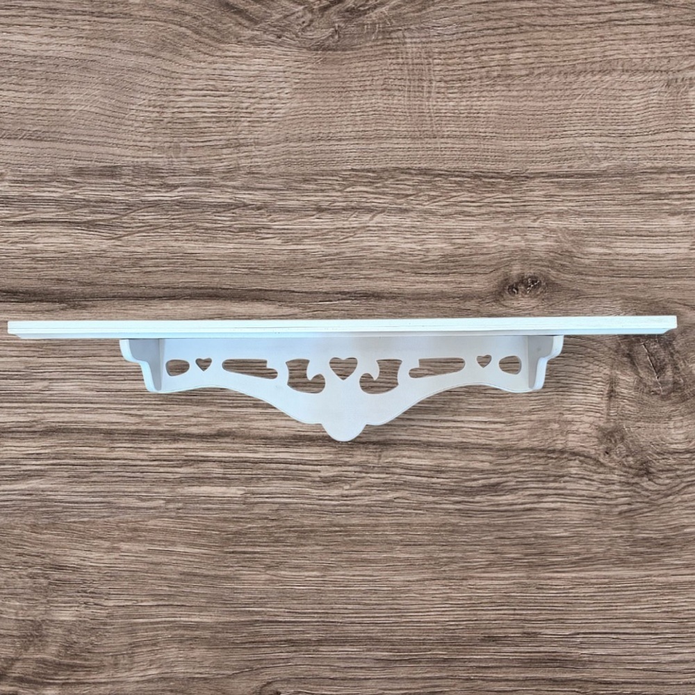 White Decorative ornate carved Wall Shelf